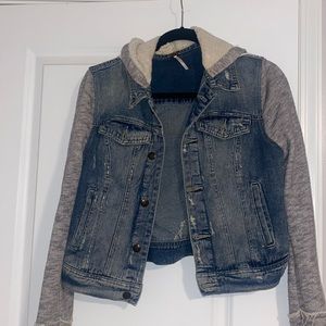 Free People distressed denim jacket